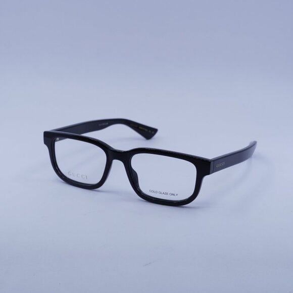 Gucci GG1584O 001 Eyeglasses Shiny Black 53mm Square Frame - Picture 1 of 11